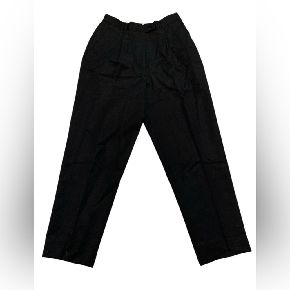 Vintage Tabi International Black 100% Pure New Wool Trousers Size 12
